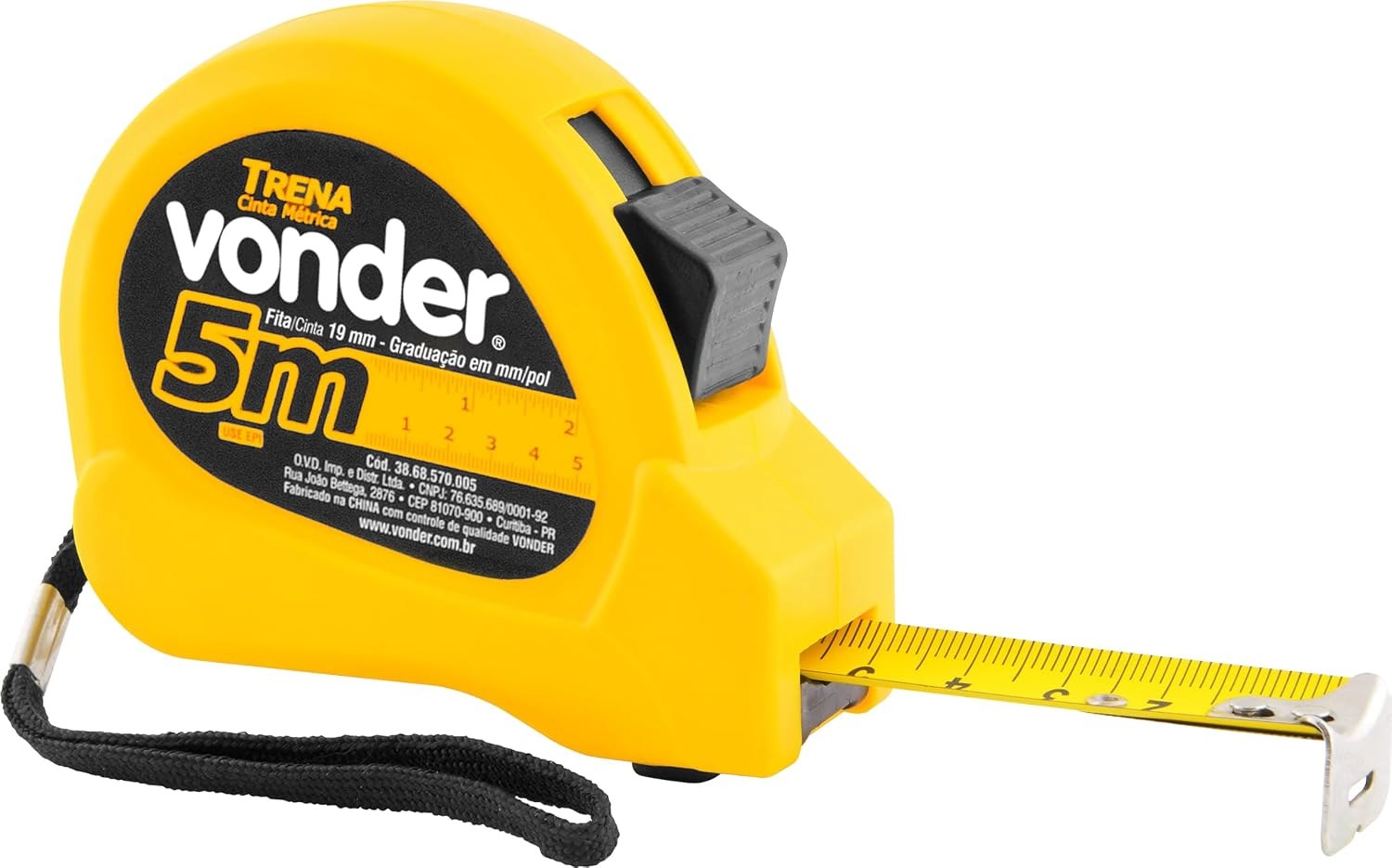 Vonder Trena Curta de Aço 5m x 19mm com Trava e Clip