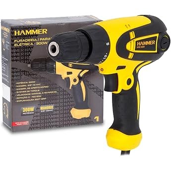 Furadeira e Parafusadeira Hammer PLI-10 sem Fio 12V Bivolt com Bateria e Carregador