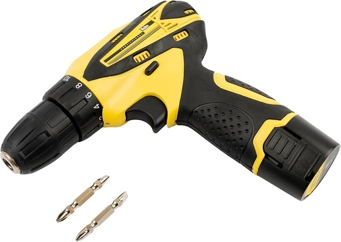 Parafusadeira EDA 12V sem Fio com Bateria 1.3Ah, Carregador Bivolt e Kit de Bits