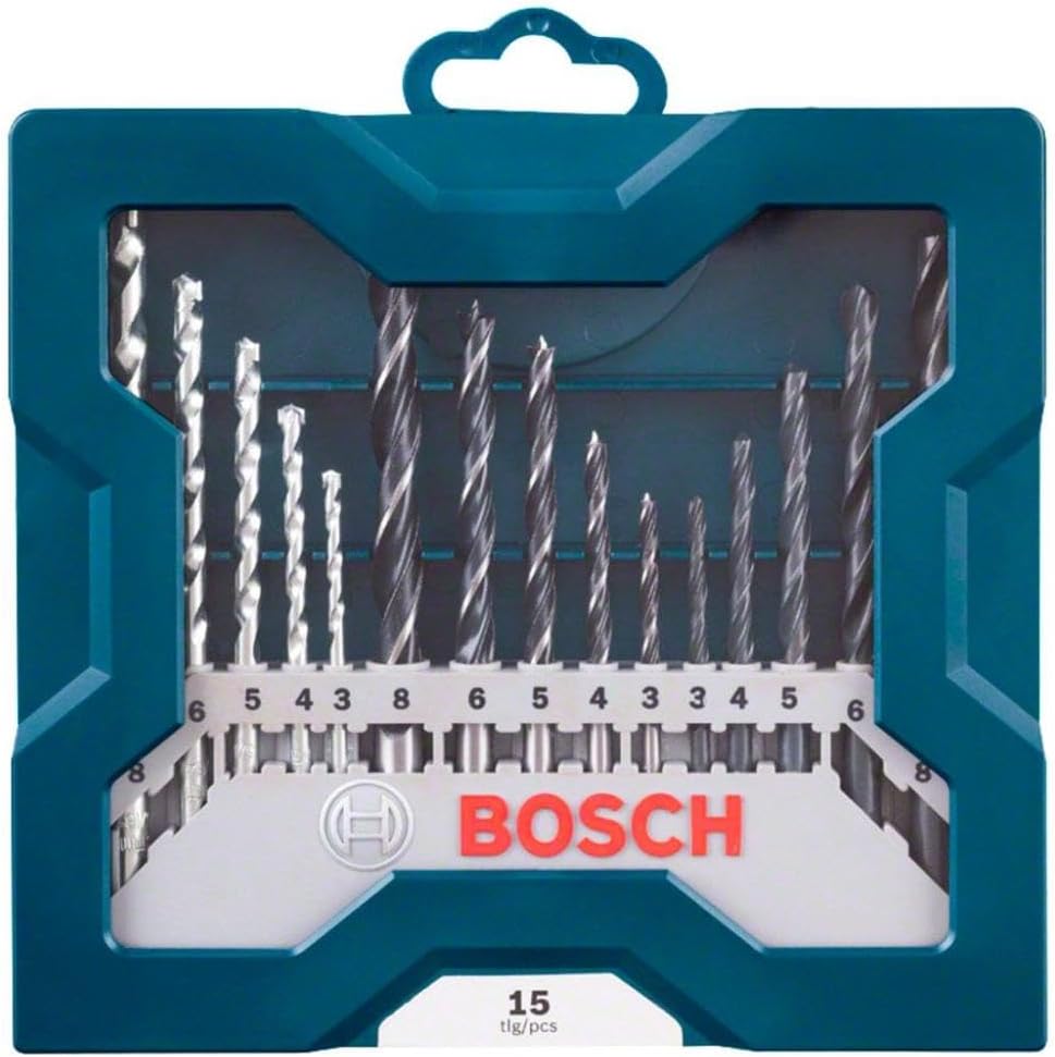Bosch Jogo de Brocas Mini X-Line 15 Peças Alvenaria Metal Madeira