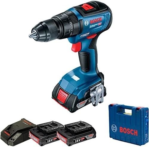 Furadeira Parafusadeira Bosch GSB 18V-50 Brushless com 2 Baterias