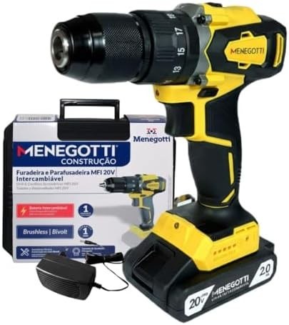 Furadeira Parafusadeira Menegotti MFI-20 20V Brushless