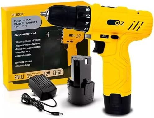 Furadeira Parafusadeira Oz PB3000 12V Lítio 3/8"