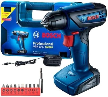 Furadeira e Parafusadeira Bosch GSR 1000 Smart 12V com Acessórios