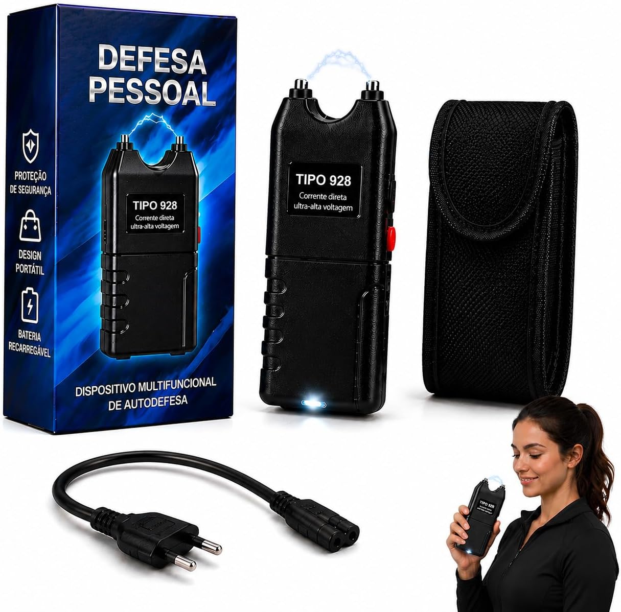 Lanterna 928 LED Recarregável Turbo Alta Potência