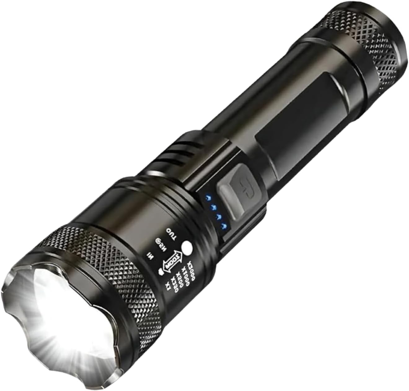Lanterna T9 Tática LED Recarregável P50 1200 Lumens Zoom Longo Alcance
